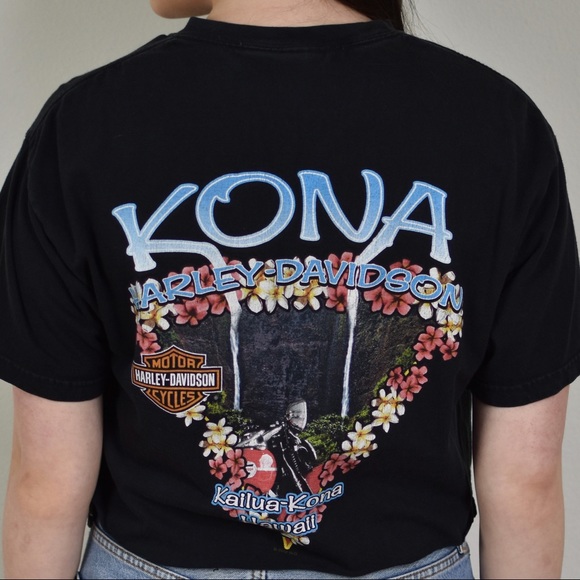 Harley-Davidson Hawaiian Skull Crop Top T-Shirt - Picture 6 of 7